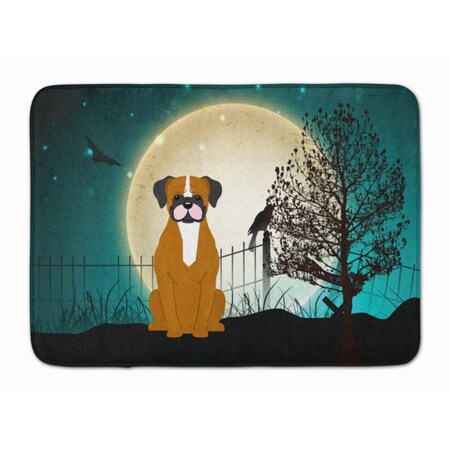 Carolines Treasures Halloween Scary Flashy Fawn Boxer Machine Washable Memory Foam Mat BB2306RUG